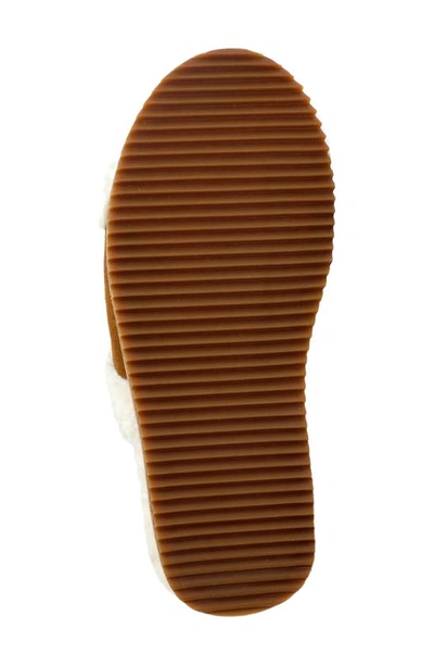 Revitalign Clara Orthotic Faux Fur Lined Slide Slipper In Saddle
