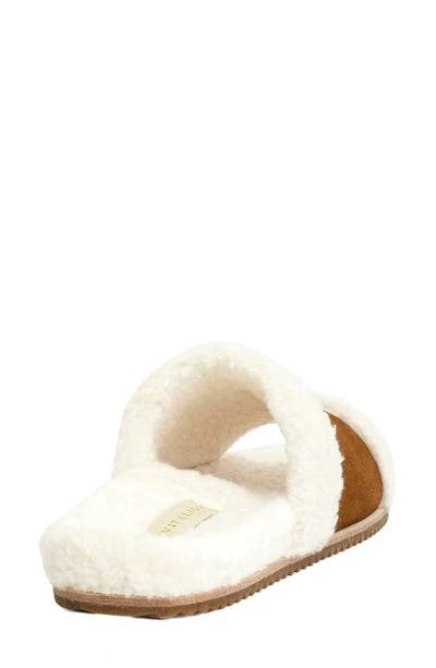 Shop Revitalign Clara Orthotic Faux Fur Lined Slide Slipper In Saddle