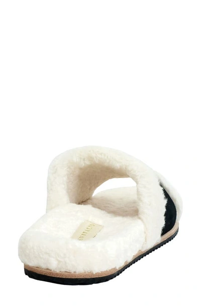 Revitalign Clara Orthotic Faux Fur Lined Slide Slipper In Black