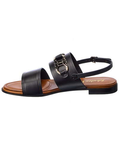 Shop Ferragamo Salvatore  Chaim 10 Leather Sandal In Black
