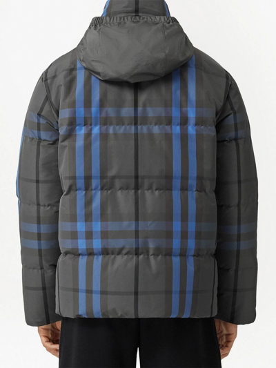 Shop Burberry Packaway Checked Parka Jacket In Grau