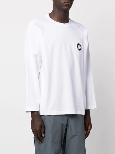 Shop Craig Green Eyelet-detail Long-sleeved T-shirt In White