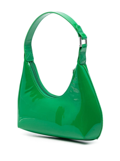 Shop By Far Patent-leather Small Shoulder Bag In Grün