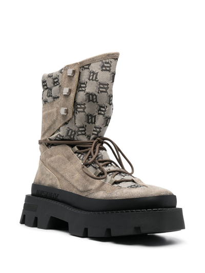 Misbhv Logo-print Hight-top Sneakers In Taupe