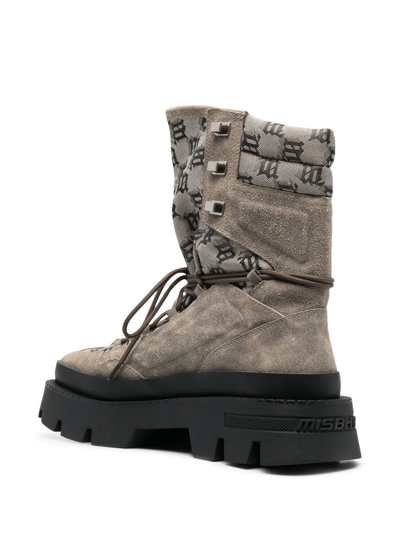 Misbhv Logo-print Hight-top Sneakers In Taupe