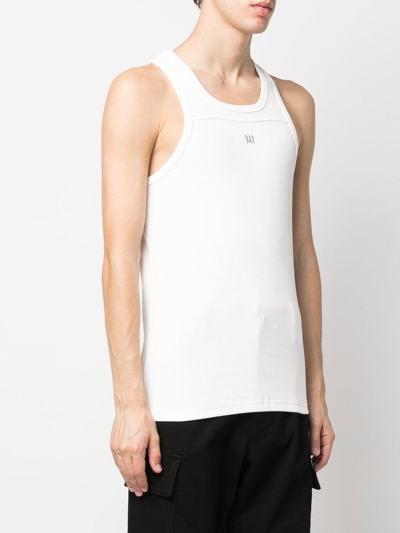 Shop Misbhv Crew-neck Racerback Tank Top In Weiss