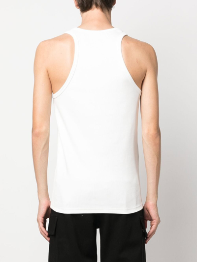 Shop Misbhv Crew-neck Racerback Tank Top In Weiss