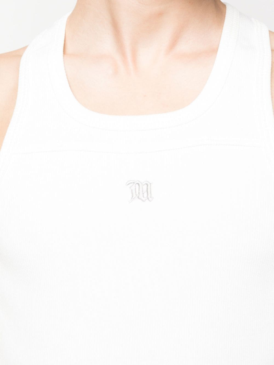 Shop Misbhv Crew-neck Racerback Tank Top In Weiss