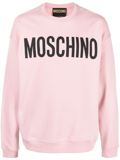Shop Moschino Logo Sweatshirt In Rosa