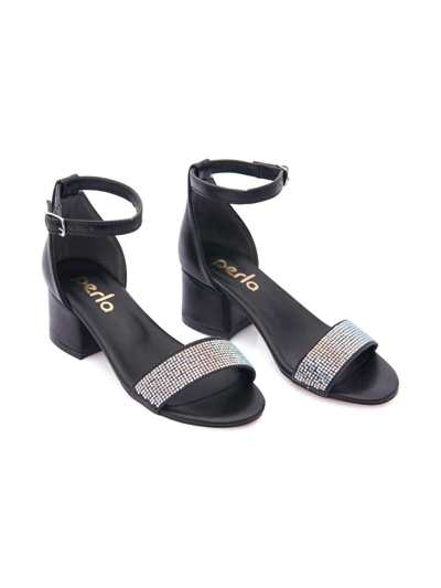 Shop Tulleen Rhinestone Block-heel Sandals In Black