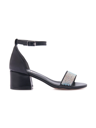 Shop Tulleen Rhinestone Block-heel Sandals In Black