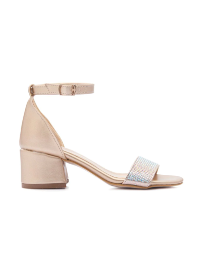 Tulleen Rhinestone Block-heel Sandals In Neutrals