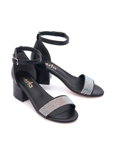 Shop Tulleen Rhinestone Block-heel Sandals In Black