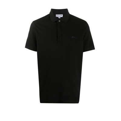 Shop Lacoste Black Logo Cotton Polo Shirt