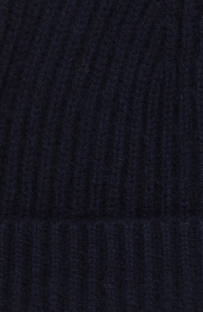 Shop Andrew Stewart Cashmere Ribbed Beanie In 410nvy