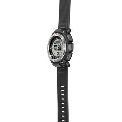 Pre-owned Casio Pro Treck Prw-3400-1jf Duplex Lcd Biomass Plastic Case Radio Solar Watch