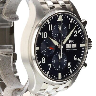 Pre-owned Iwc Schaffhausen Iwc Pilot's Le Petit Prince Steel Automatic 43 Mm Blue Dial Watch Iw377717