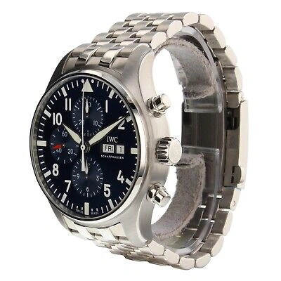 Pre-owned Iwc Schaffhausen Iwc Pilot's Le Petit Prince Steel Automatic 43 Mm Blue Dial Watch Iw377717