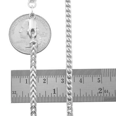 Pre-owned Wheat Franco 10k White Gold Mens 3mm Franco Square Box Foxtail Wheat Necklace Chain 26"