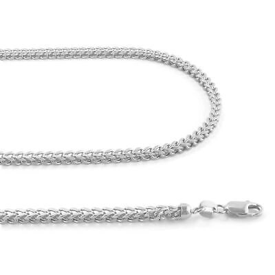 Pre-owned Wheat Franco 10k White Gold Mens 3mm Franco Square Box Foxtail Wheat Necklace Chain 26"