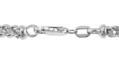 Pre-owned Wheat Franco 10k White Gold Mens 3mm Franco Square Box Foxtail Wheat Necklace Chain 26"