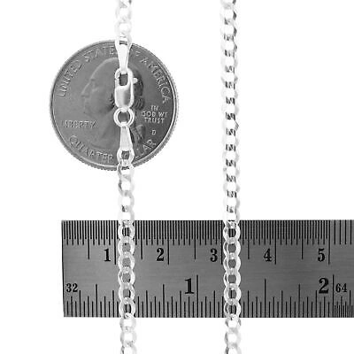 Pre-owned Nuragold Solid 10k White Gold 3mm Cuban Curb Chain Link Mens Necklace Italian Made 28"