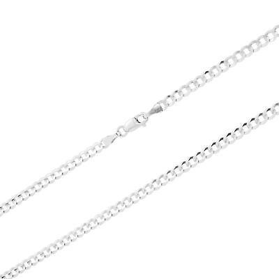 Pre-owned Nuragold Solid 10k White Gold 3mm Cuban Curb Chain Link Mens Necklace Italian Made 28"