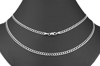 Pre-owned Nuragold Solid 10k White Gold 3mm Cuban Curb Chain Link Mens Necklace Italian Made 28"