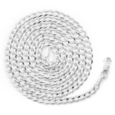 Pre-owned Nuragold Solid 10k White Gold 3mm Cuban Curb Chain Link Mens Necklace Italian Made 28"