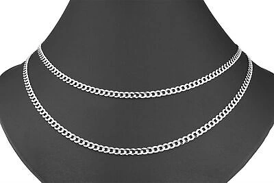 Pre-owned Nuragold Solid 10k White Gold 3mm Cuban Curb Chain Link Mens Necklace Italian Made 28"