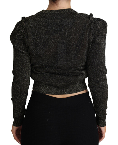 Pre-owned Dolce & Gabbana Sweater Black Gold Cropped Women Pullover It42 / Us8 / M $1000