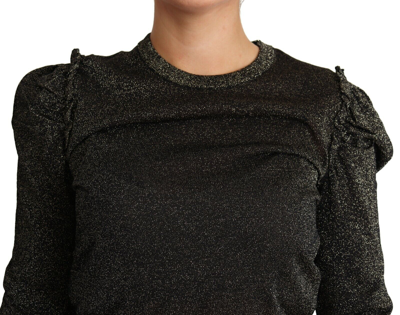 Pre-owned Dolce & Gabbana Sweater Black Gold Cropped Women Pullover It42 / Us8 / M $1000