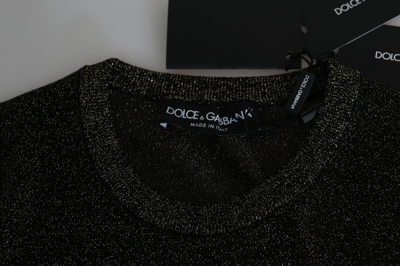 Pre-owned Dolce & Gabbana Sweater Black Gold Cropped Women Pullover It42 / Us8 / M $1000