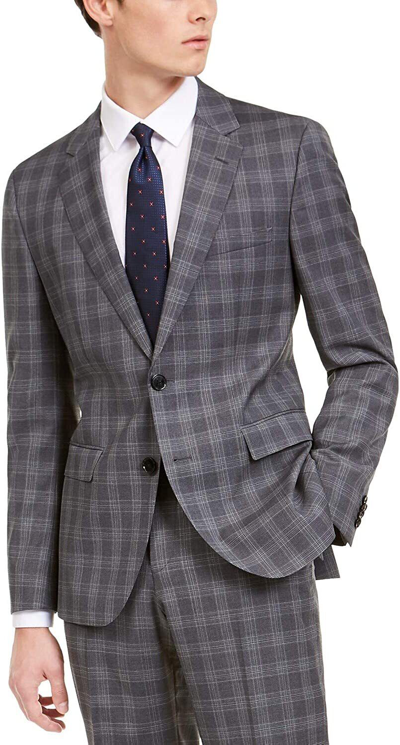 Pre-owned Hugo Boss Men's Modern Fit 2 Piece Set Luxurious Business Suit 100% Virgin Wool In Gray
