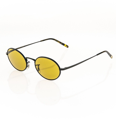 Pre-owned Oliver Peoples 1207 The Row Empire Suite Matte Black Yellow Sunglasses Ov1207s