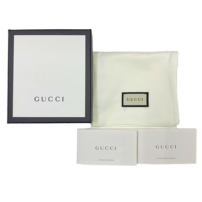 Pre-owned Gucci Brand  Men's Interlocking Black Leather Bifold Wallet 610464