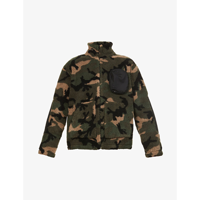 Shop Valentino Camouflage-pattern High-neck Regular-fit Woven Jacket In Camou Army