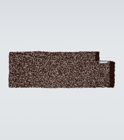 Shop Acne Studios Fringed Scarf In Chocolate Brown