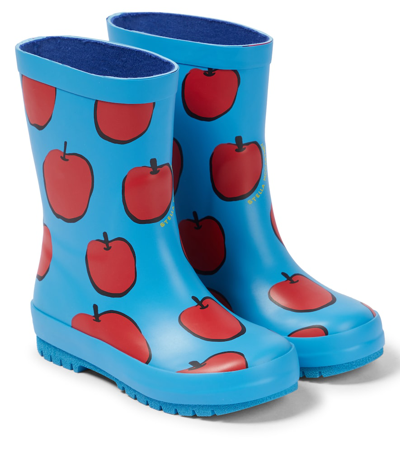 Shop Stella Mccartney Printed Rubber Boots In Blue