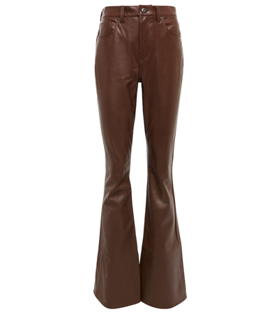 Shop Veronica Beard Beverly Faux Leather Pants In Light Chicory
