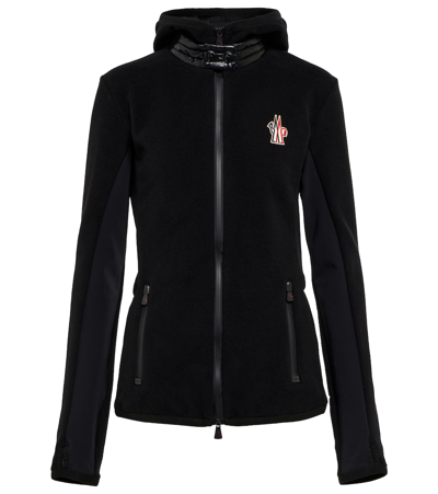 Shop Moncler Zipped Fleece Jacket In Black