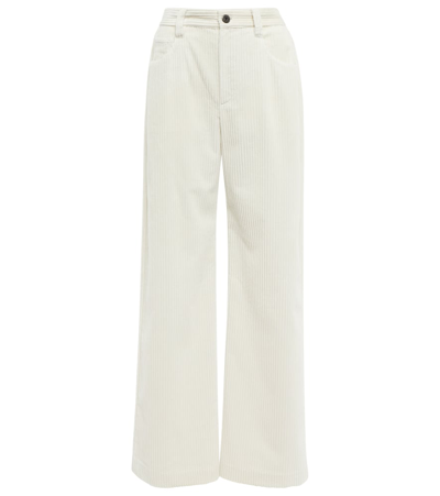 Shop Brunello Cucinelli High-rise Corduroy Pants In Latte