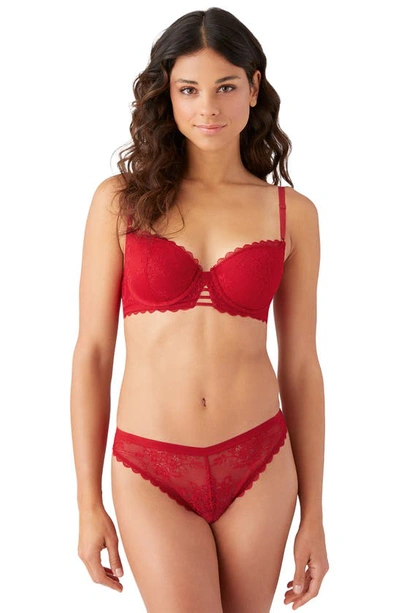 B.tempt'd By Wacoal No Strings Attached Underwire Balconette Bra In Crimson Red