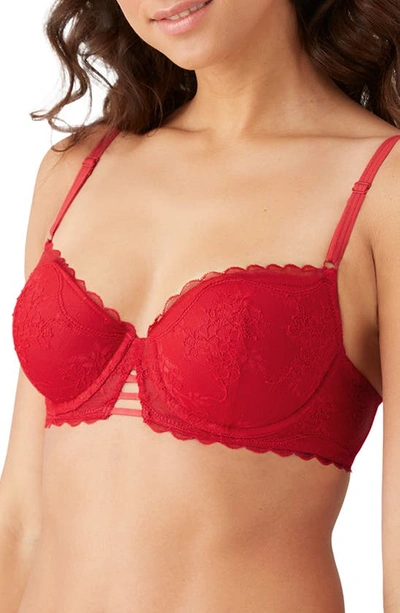 Shop B.tempt'd By Wacoal No Strings Attached Underwire Balconette Bra In Crimson Red