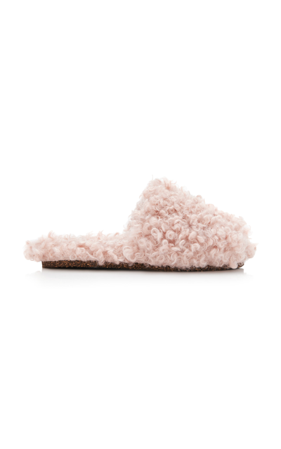 Shop Flattered Women's Livia Furry Wool-blend Sandals In Pink