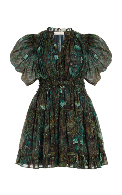 Shop Ulla Johnson Ada Shirred Mini Dress In Multi