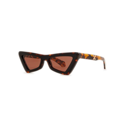 Shop Off-white Artemisia Cat-eye Sunglasses, Sunglasses, Brown