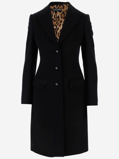Shop Dolce & Gabbana Single-breasted Wool And Cashmere Coat In Nero