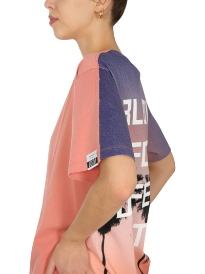 Shop Golden Goose Printed T-shirt In Pink