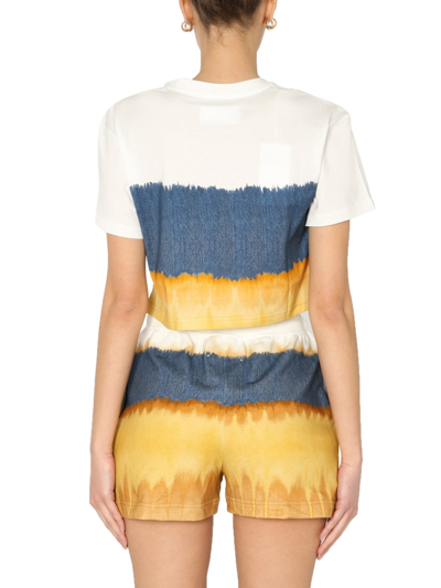 Shop Alberta Ferretti Cropped Printed T-shirt In Yellow